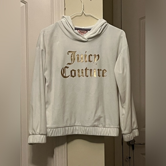 Juicy Couture Other - Juicy Couture Velvet White Hooded Sweatshirt